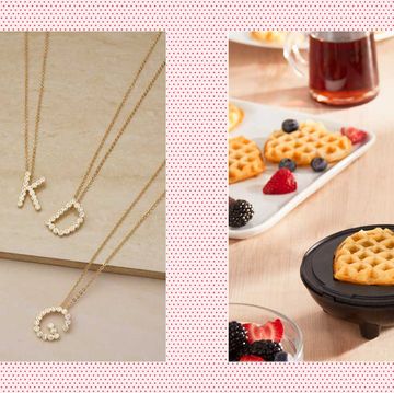 valentine's day gifts for women ettika crystal initial pendant necklace and dash mini design heart waffle maker