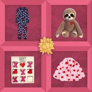 valentines long john pajama set, aurora valentines sweety sloth brown, valentines countdown calendar, heart faux fur jacket, valentines day tic tac toe