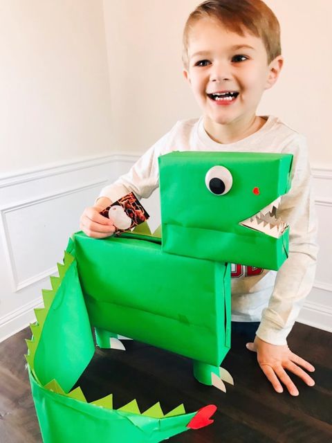 valentines box ideas dinosaur box with small boy playing
