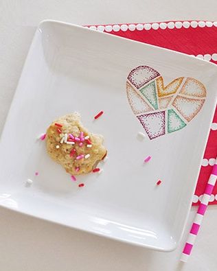 valentine's day cookie plate
