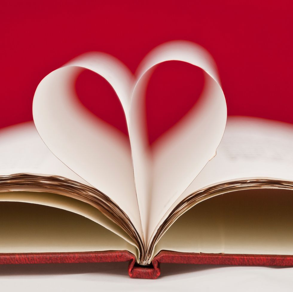 long distance valentines day   pages of book in shape of heart