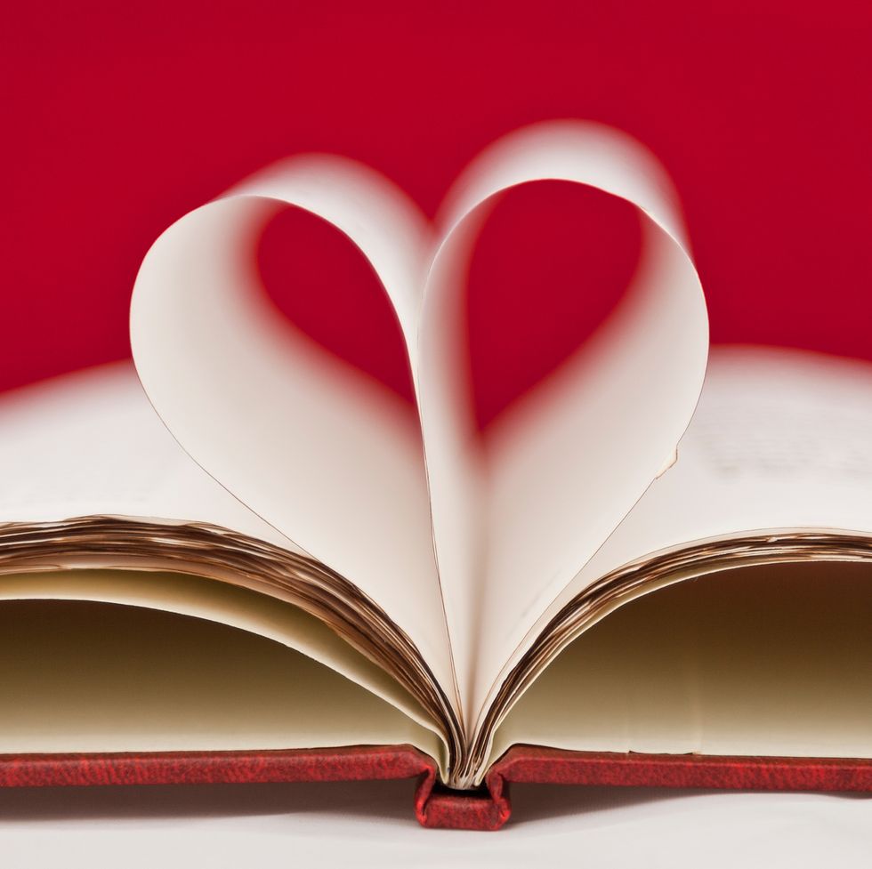 long distance valentines day   pages of book in shape of heart