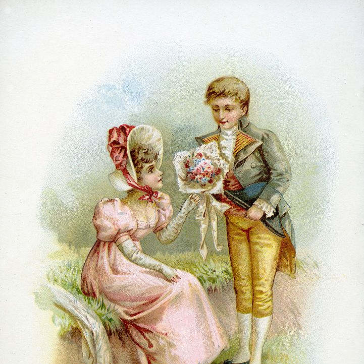 vintage valentine's day card, 1860s1870s artist anonymous