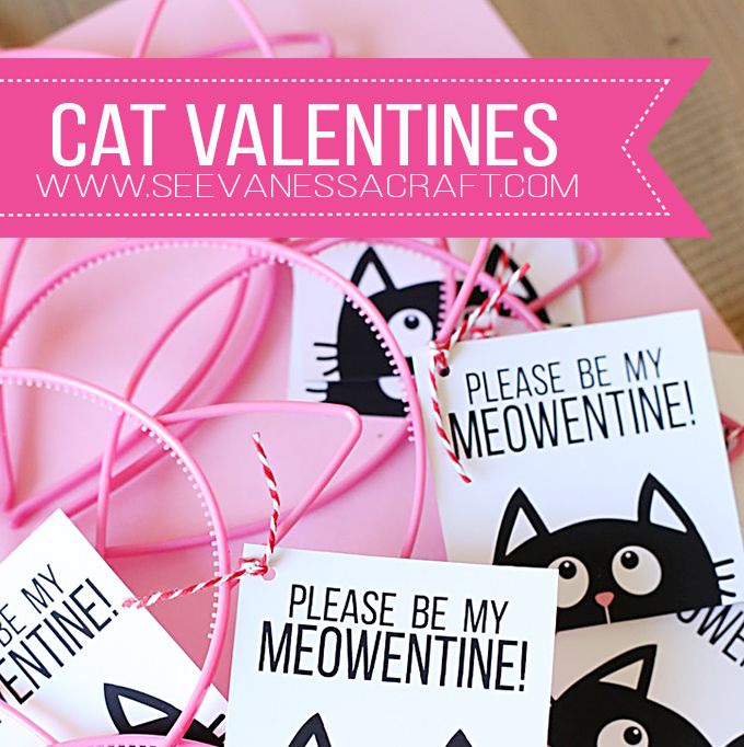 valentines day cards cat headband