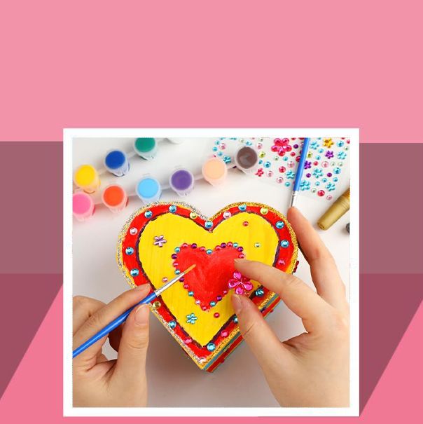 Easy Painted Heart Coaster Craft for Kids: Valentine's Day - A Crafty Life