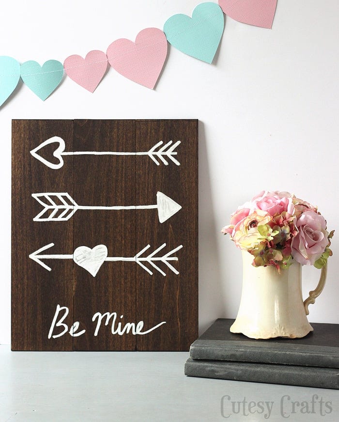 valentines day decor - arrow wall art