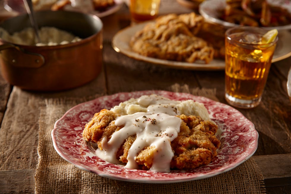 homemade chicken fried steak dinner