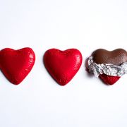 three chocolate valentines day candies