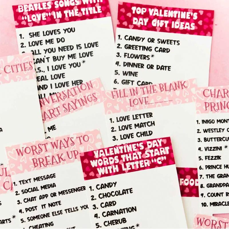 valentines day games  outburst game