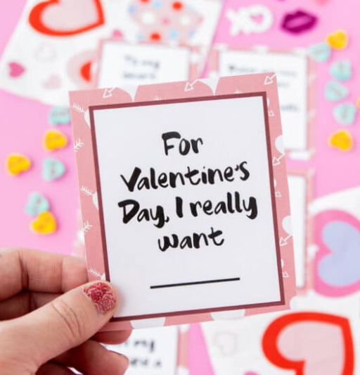 valentines day games fill in the blank printable card game