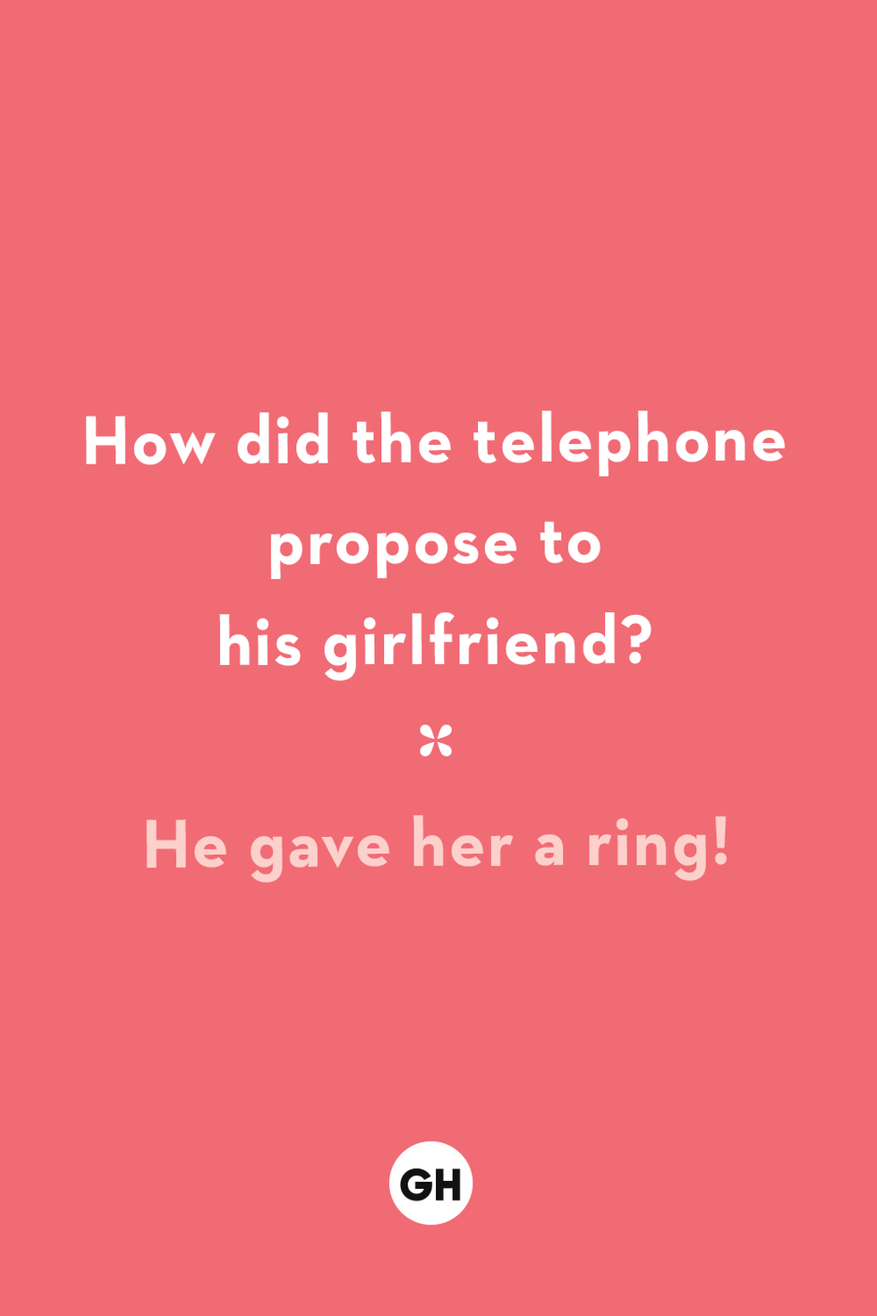 how did the telephone propose to his girlfriend he gave her a ring