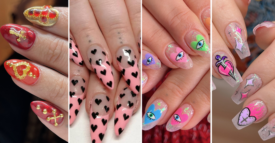 Glam up your nails this Valentine's day- Get gorgeous | Valentine's day nail  designs, Nail designs valentines, Valentine nail art