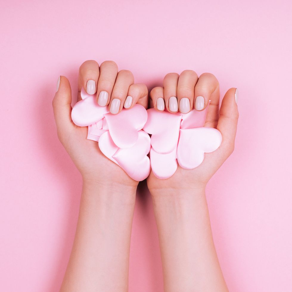 42 Cute Valentine's Day Nails for 2022 : LV Soft Pink French Tips