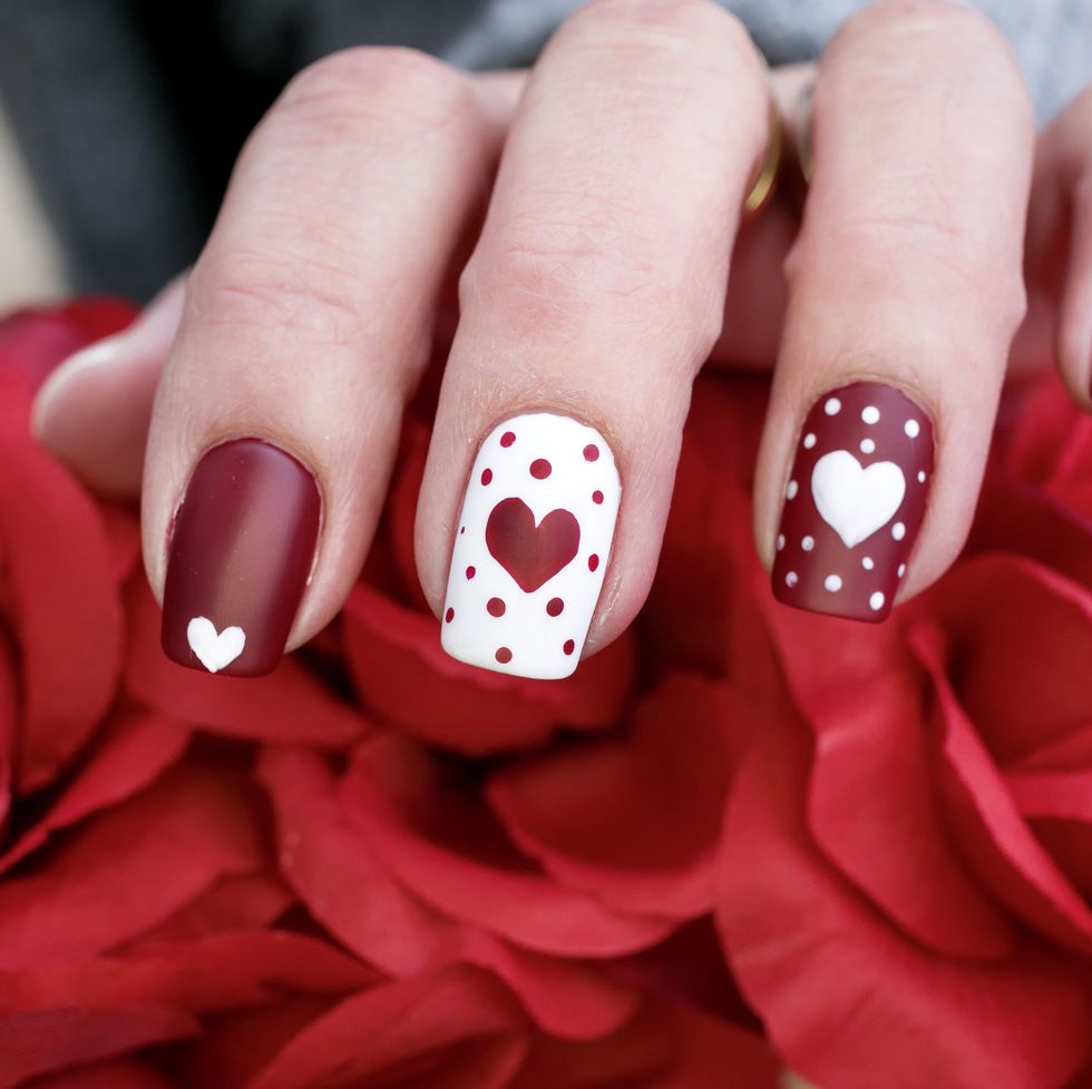 42 Cute Valentine's Day Nails for 2022 : LV Soft Pink French Tips + Hearts