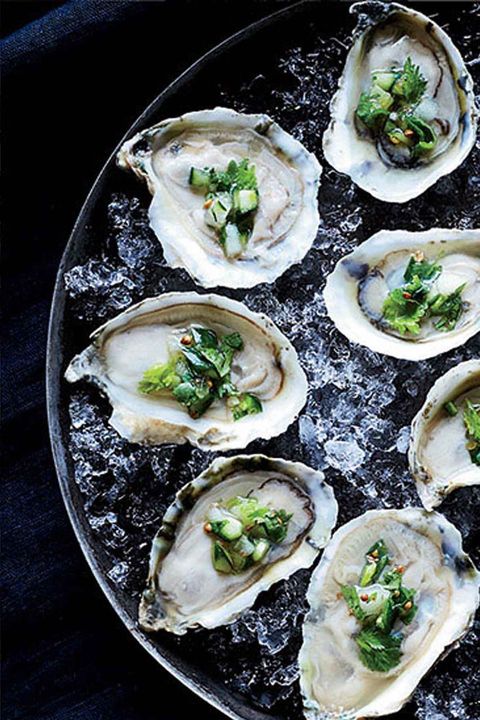 valentines day recipes oysters on the half shell with ceviche topping