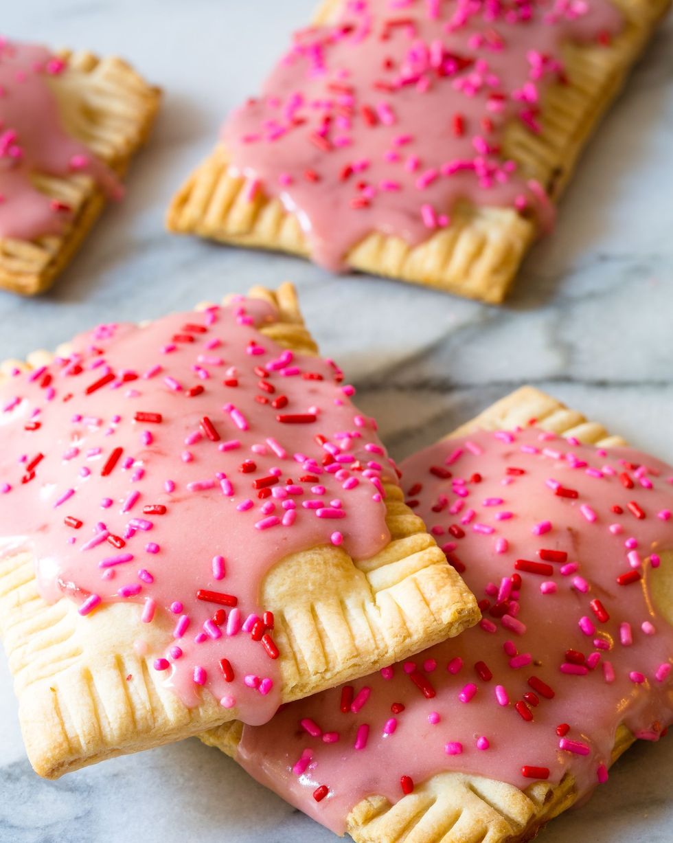 valentines day treats homemade pop tarts with pink frosting