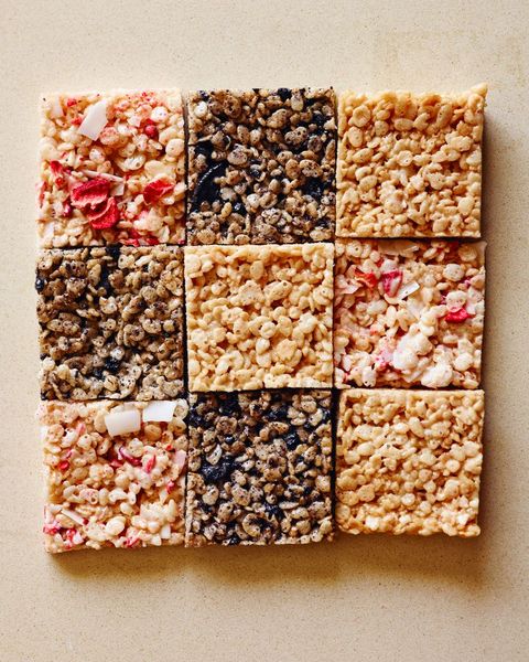 rice krispies treats 3 ways in a square