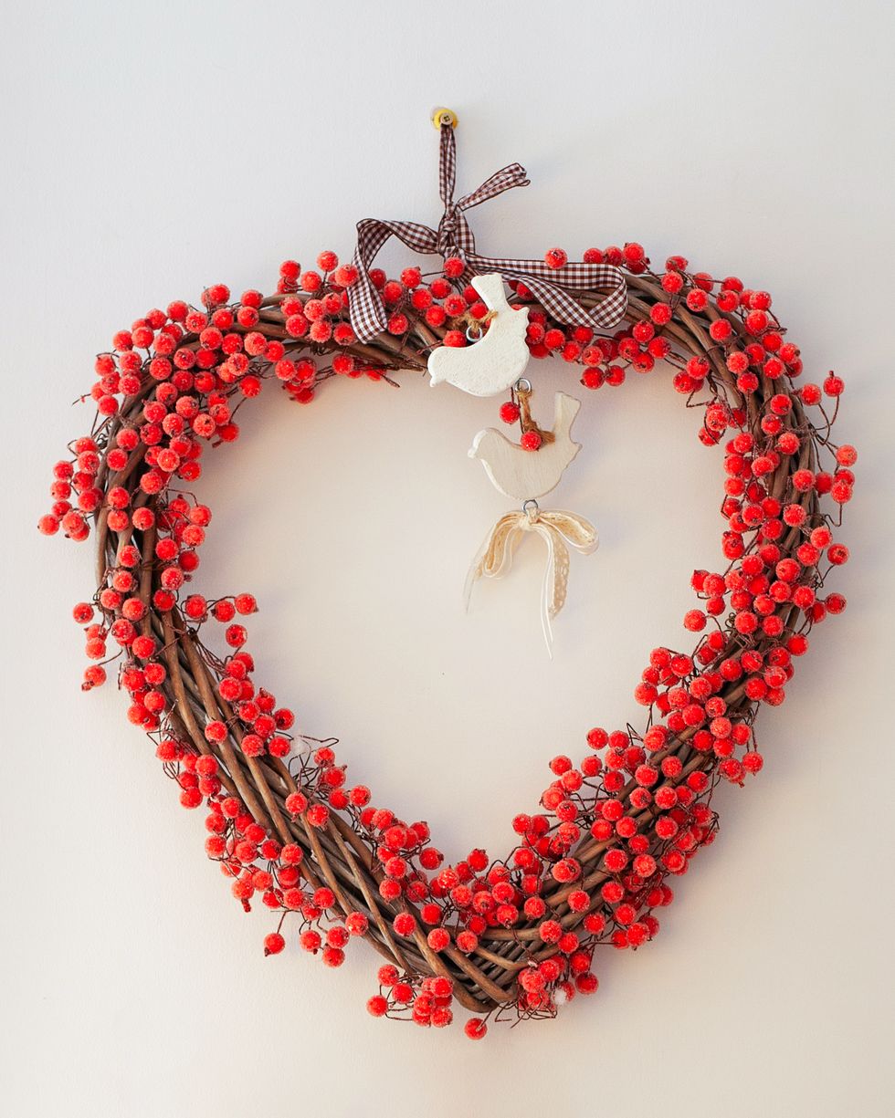 Red Hanging Heart, Foam Heart Decorations, Heart Wreath Attachment