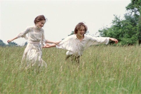 winnie foster and jesse tuck frolic in a meadow in a malickian scene from tuck everlasting