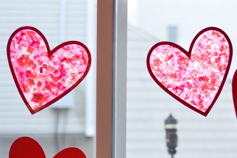 valentine's day heart crafts sun catcher