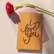 i love you wooden valentines day card