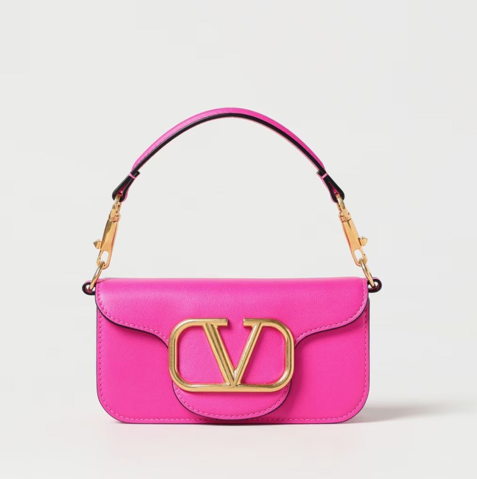 a pink and purple purse