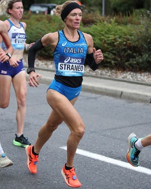 a person running in a race