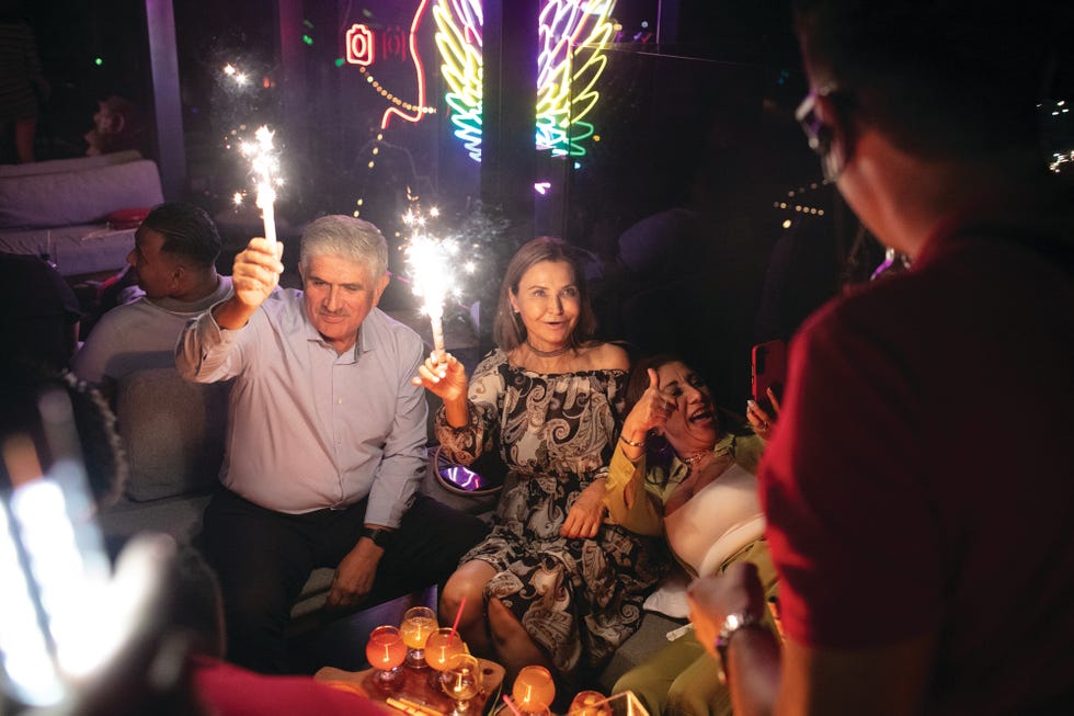 valle de guadalupe, baja california, mexico, revelers enjoy a celebration at king and queen cantina