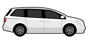 white minivan graphic
