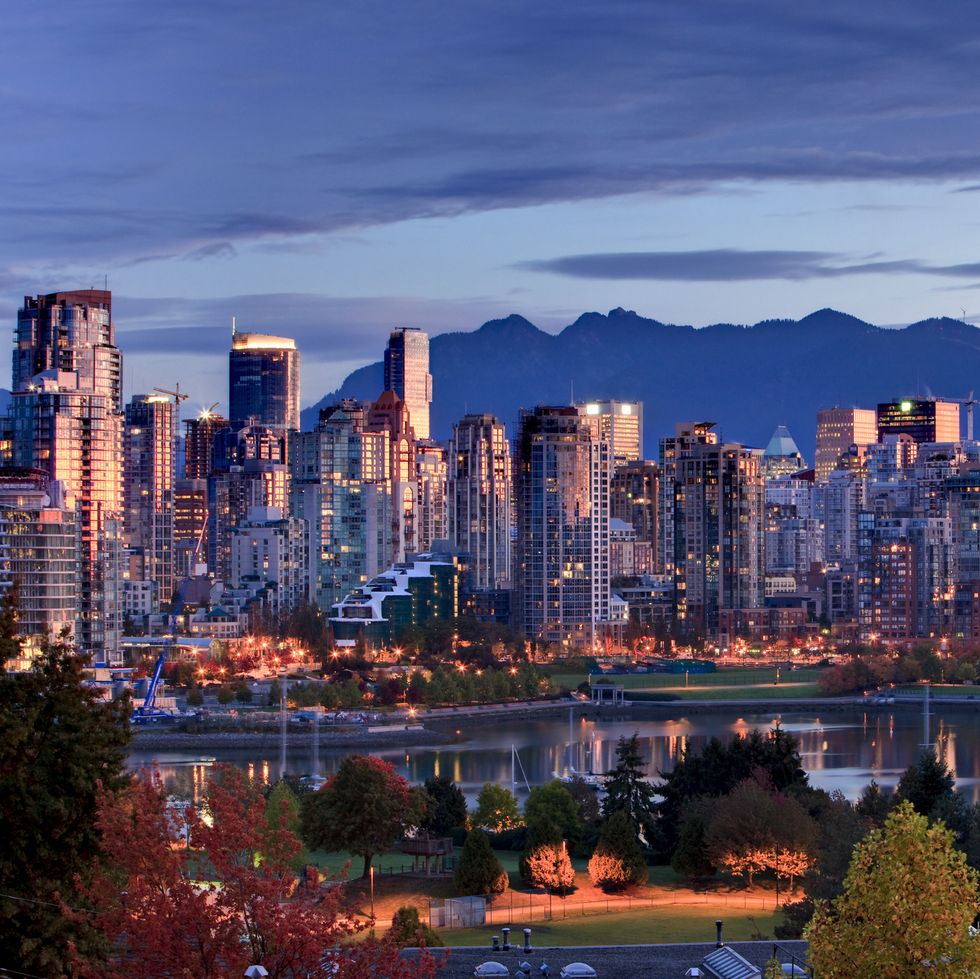 vancouver skyline in front of north shore mountains