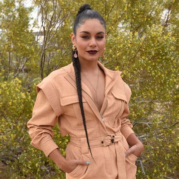 vanessa hudgens and oliver trevena host 'caliwater escape' in joshua tree to celebrate their new cactus water beverage at the mojave moon ranch presented by outdoorsy