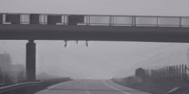 White, Atmospheric phenomenon, Fog, Mode of transport, Black-and-white, Road, Mist, Photography, Monochrome, Bridge, 