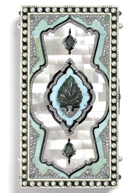 an elaborate cartier vanity case that was initially inspired by an iranian casket