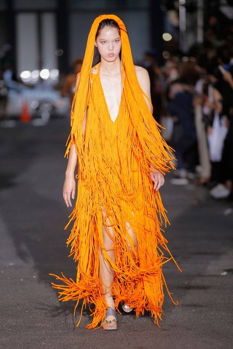 vaquera fringe orange new york fashion week