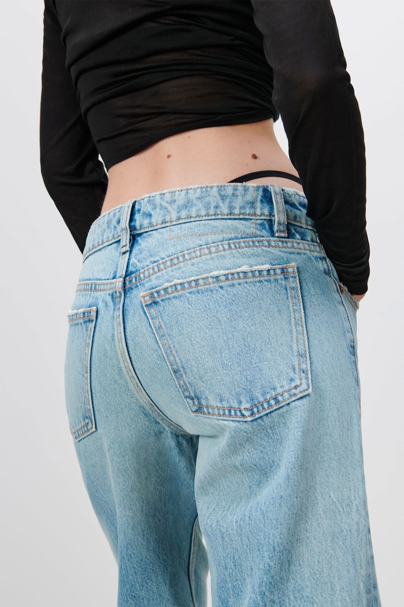 Jeans Sueltos De Tiro Bajo Para Mujer [u]