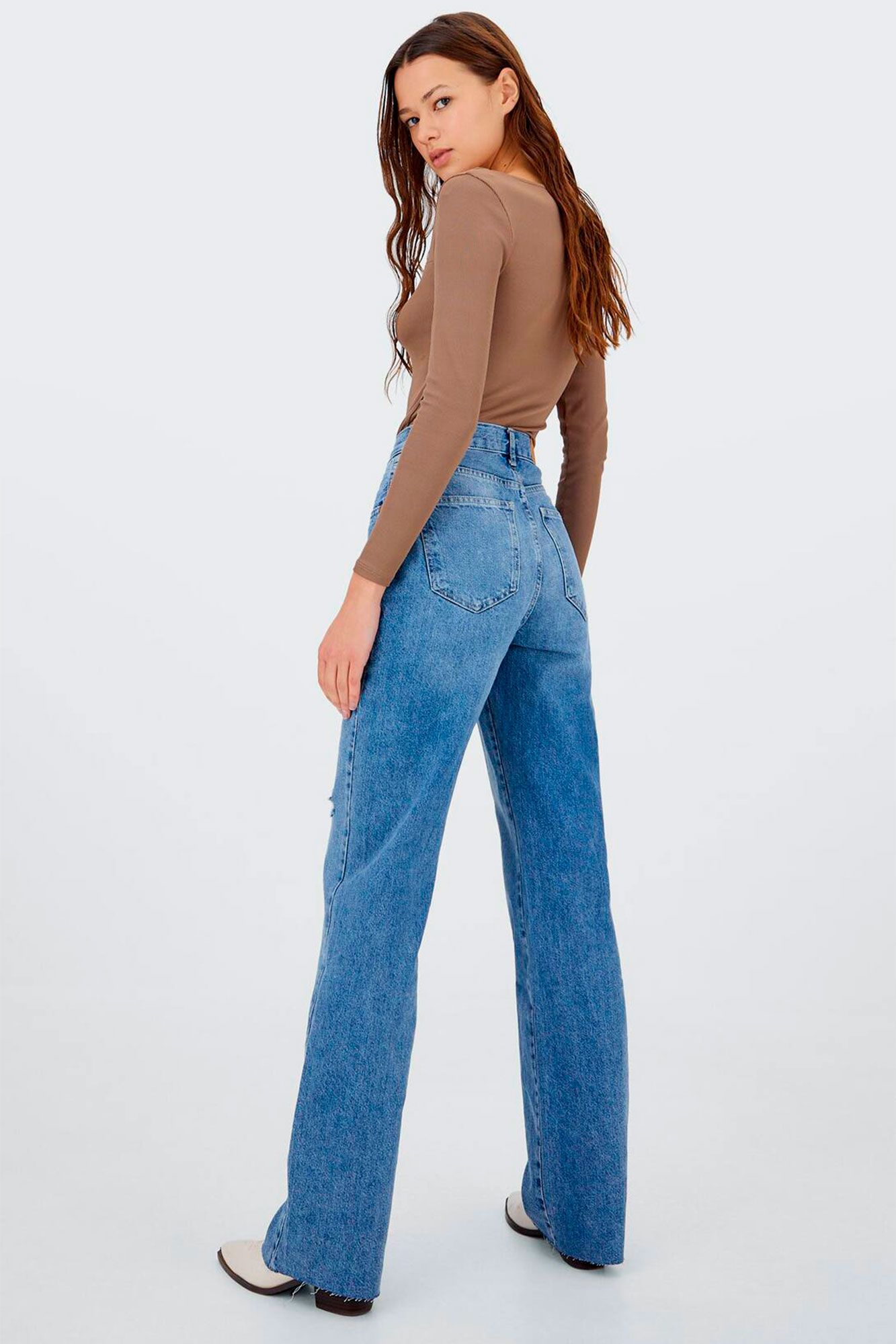 Pantalones vaqueros anchos online mujer stradivarius