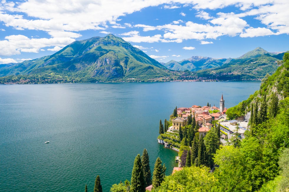 varenna on shore of lake como, lombardy, italy