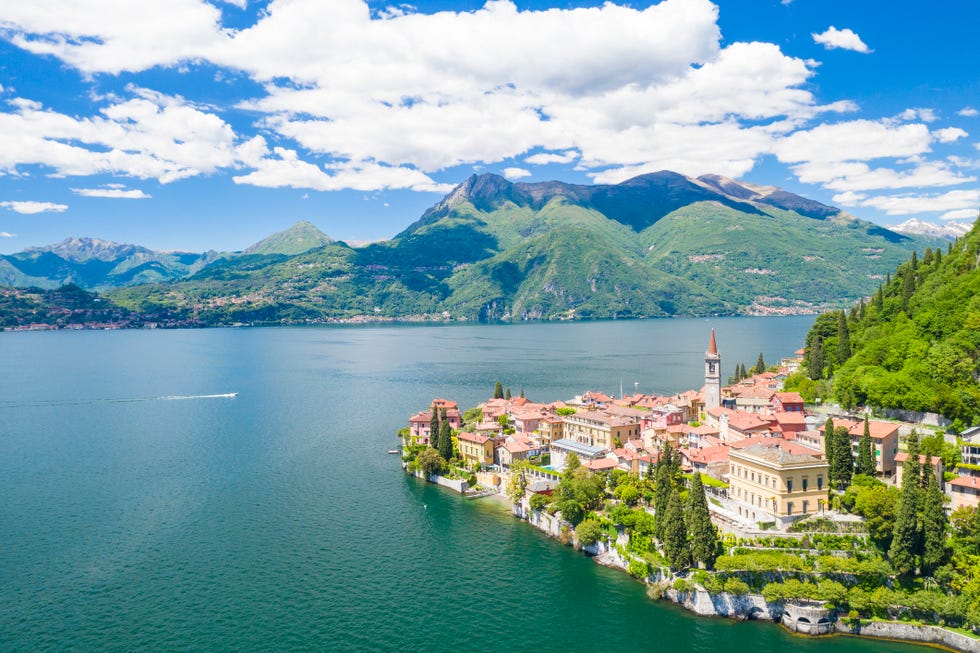 varenna on shore of lake como, lombardy, italy