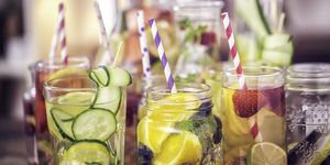 variation of infused water with fresh fruits