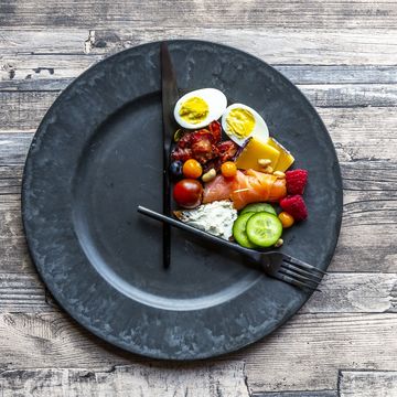 variety of food on round plate, intermittent fasting