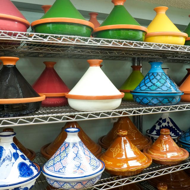 Variety of pots on shelf in store variety of pots on shelf in store