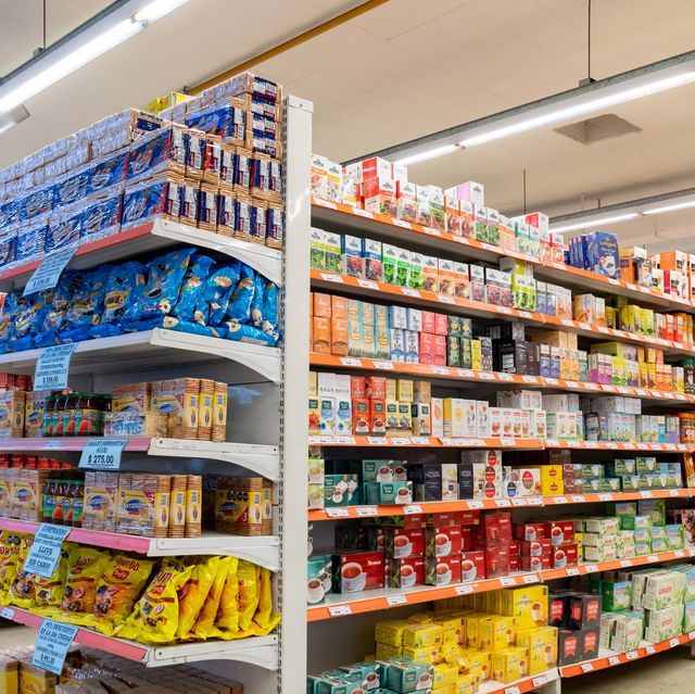 variety of products on the different aisles and shelfs at the supermarket