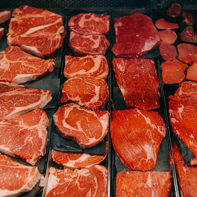 variety of raw meat
