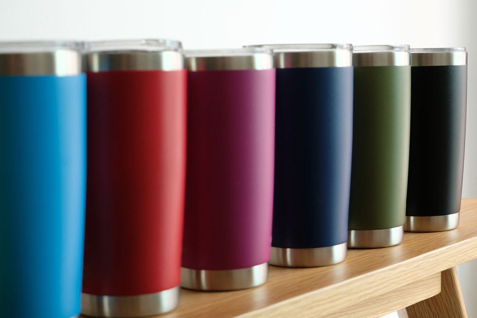 various colors of stainless steel tumblers