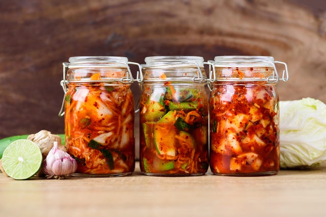 various kimchi in jar, korean food