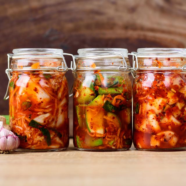 various kimchi in jar, korean food