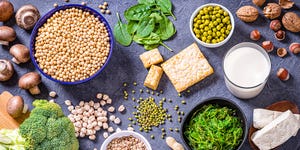 various kinds of vegan protein sources