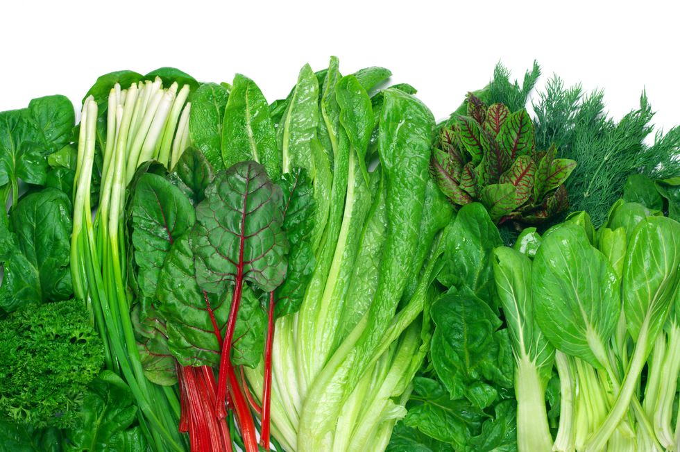various leafy vegetables