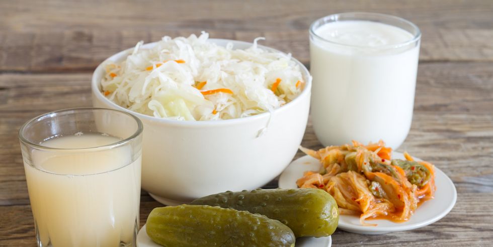 various of naturally fermented probiotic foods