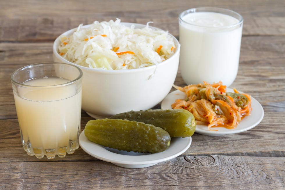 various of naturally fermented probiotic foods